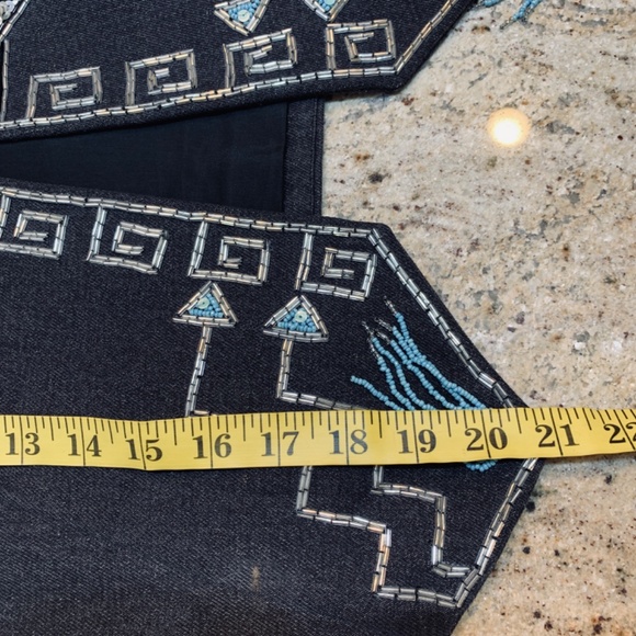 Vintage Boho Vest Turquoise Beading Sequins South Western Artsy Festival Hippie - Picture 7 of 16